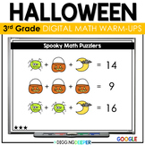 Third Grade Halloween Math Warm Ups