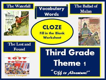 8 worksheet vocabulary grade Reading Theme Mifflin 1 Cloze Houghton Grade Third