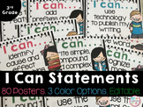 I Can Statements *EDITABLE* THIRD GRADE