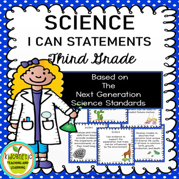 Preview of Science 3rd Grade "I Can" Statements for Science Standards