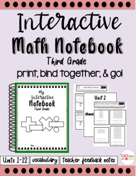 Preview of Third Grade Interactive Math Notebook (Units 1-12)