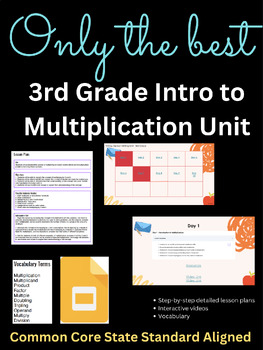 Preview of Only The Best - Third Grade Introduction To Multiplication Unit