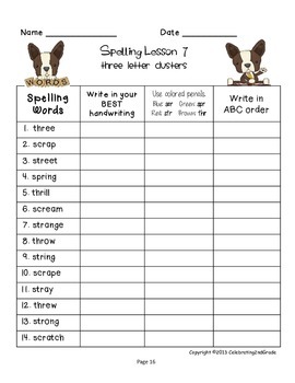 Third Grade 3rd Grade Journeys 2010 Spelling Word Work 