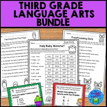 Preview of Third Grade Language Arts Activities Bundle