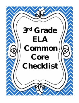 Preview of Third Grade Language Arts Common Core Checklist