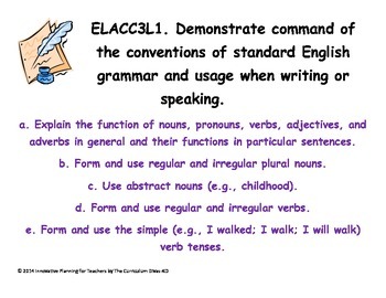 Preview of Third Grade Language CCGPS Standards