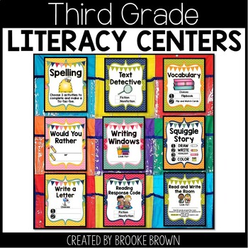 Preview of Third Grade Literacy Centers Made EASY! - Low Prep 3rd Grade Literacy Stations