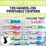 Third Grade Literacy Centers | NO HOLIDAYS | Hands-On Activities