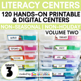 Third Grade Literacy Centers | NO HOLIDAYS | Hands-On and 