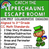 Third Grade Math Catch the Leprechauns St. Patrick's Day E