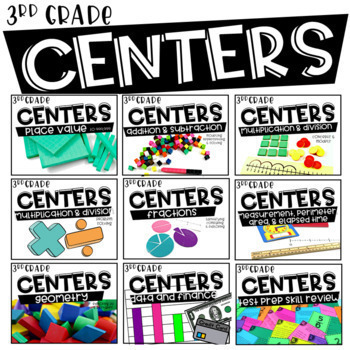 3rd Grade Math Centers Year Long Bundle