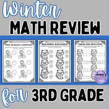 Preview of Winter Math Review for 3rd Grade - No-Prep Packet!