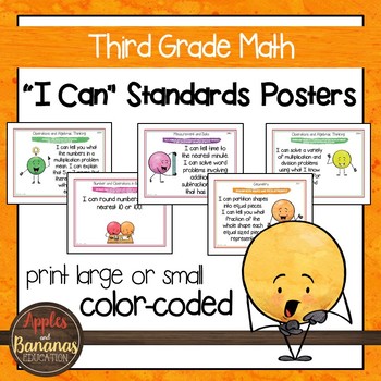 Preview of Third Grade Math Common Core Standards - "I Can" Posters