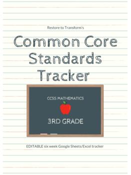 Preview of Third Grade Math Common Core Standards Tracker [EDITABLE]