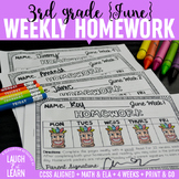 Third Grade Math & ELA Homework: June