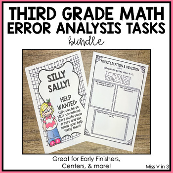 Preview of Third Grade Math Error Analysis Tasks BUNDLE - Great for early finishers!