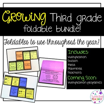 Preview of Third Grade Math Foldable Bundle Multiplication, Properties, Division, Area