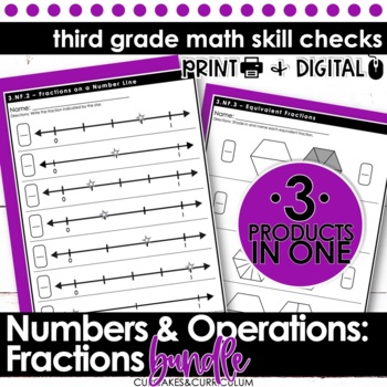 Preview of Fractions Practice & Fractions on a Number Line for 3rd Grade Fraction Review