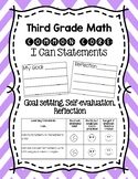 Third Grade Math I Can Statements with Goal Setting and Se