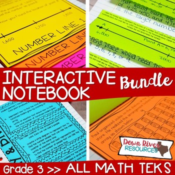 Preview of Third Grade Math Interactive Notebook Bundle- All TEKS Standards