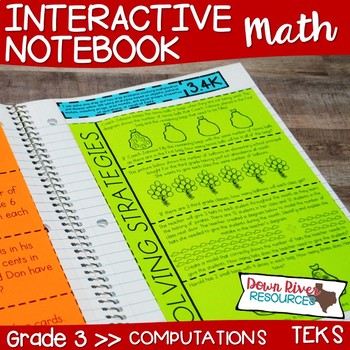 Preview of Third Grade Math Interactive Notebook: Whole Numbers Computations (TEKS)
