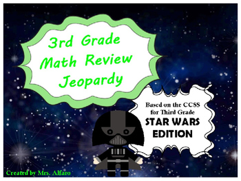 Preview of May the Fourth Third Grade Math Review Game PowerPoint - Distance Learning