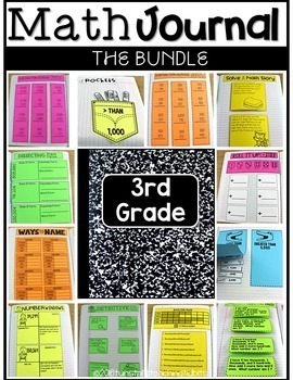 Preview of Third Grade Math Journal Bundle Volumes 1-9