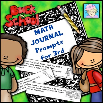 Preview of Back to School Math Activities Journal Prompts Third Grade