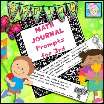 Preview of Third Grade Math Journal Prompts Spring