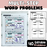Third Grade Math: Multi-Step Word Problems Editable