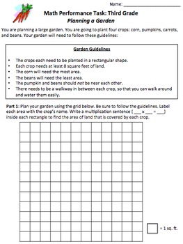 Preview of Third Grade Math Performance Tasks