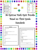 Third Grade Math Quiz Bundle Based on Third Grade Standards