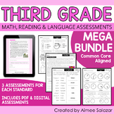 Third Grade Math, Reading, & Language Assessments MEGA Bun