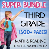 Third Grade Math & Reading YEAR LONG BUNDLE 1500+ Pages