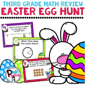 Preview of Third Grade Math Review Easter Egg Hunt