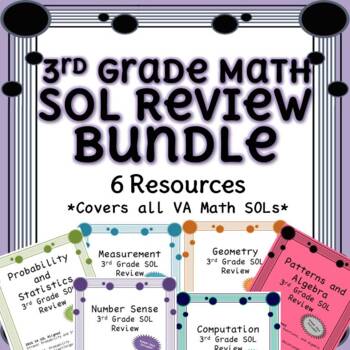 Preview of Third Grade Math SOL Review Bundle