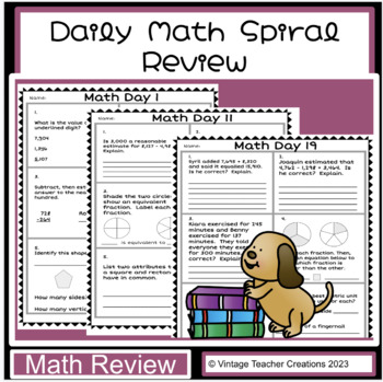 Preview of Third Grade Math Spiral Review