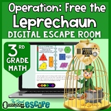 3rd Grade Math St. Patrick's Day Digital Escape Room Activity