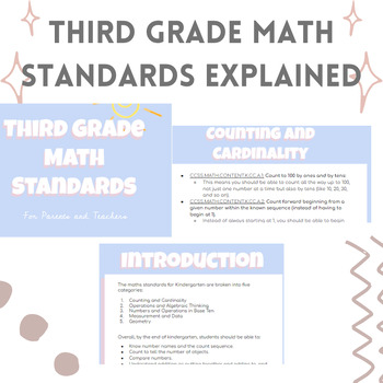 Preview of Third Grade Math Standards Simplified and Explained