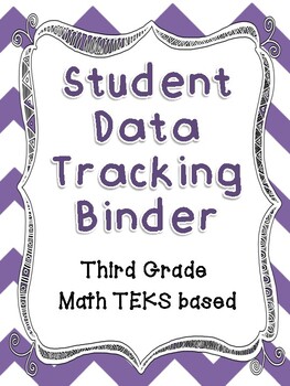 Preview of Third Grade Math Student Data Tracking Binder for TEKS