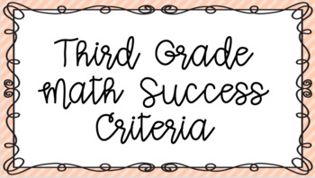 Preview of 3rd Grade Math Success Criteria