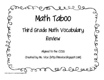 Preview of Third Grade Math Taboo