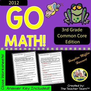 Preview of GO MATH 3rd Grade Vocabulary Worksheets Full Year