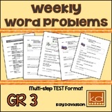 Third Grade Math: Weekly Word Problems for ILEARN by Kay Davidson