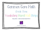 Third Grade Math Word Wall Cards - B&W Border