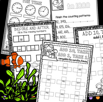 DISTANCE LEARNING Third Grade Math Worksheets Packet by Mrs G's Mini