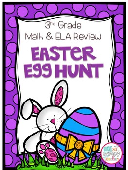 Preview of Math and ELA Easter Egg Hunt THIRD GRADE