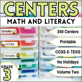 Third Grade Math and Literacy Centers | NO HOLIDAYS | Hand