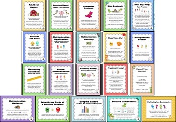 Preview of Third Grade Mathematics Centers/Activities Bundle