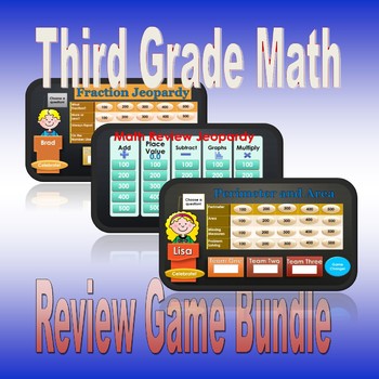 Third Grade Mathematics Review Game Bundle by Math Diva Productions